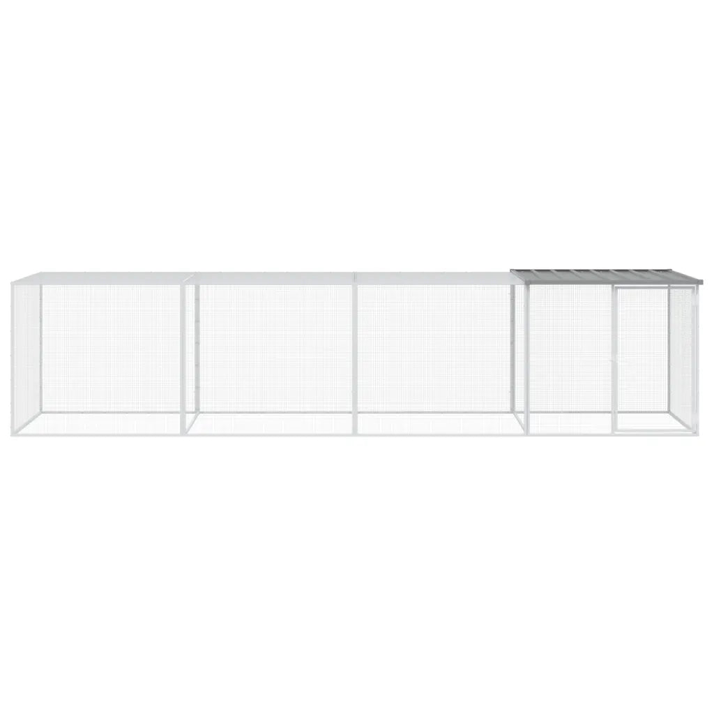 Gabbia per polli con tetto 403x98x90 cm, estensioni 103x98x90