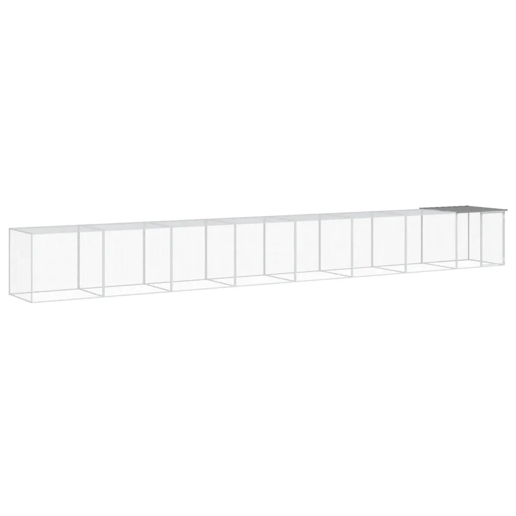 Gabbia per polli con tetto 803x98x90 cm, 7 estensioni 103x98x90