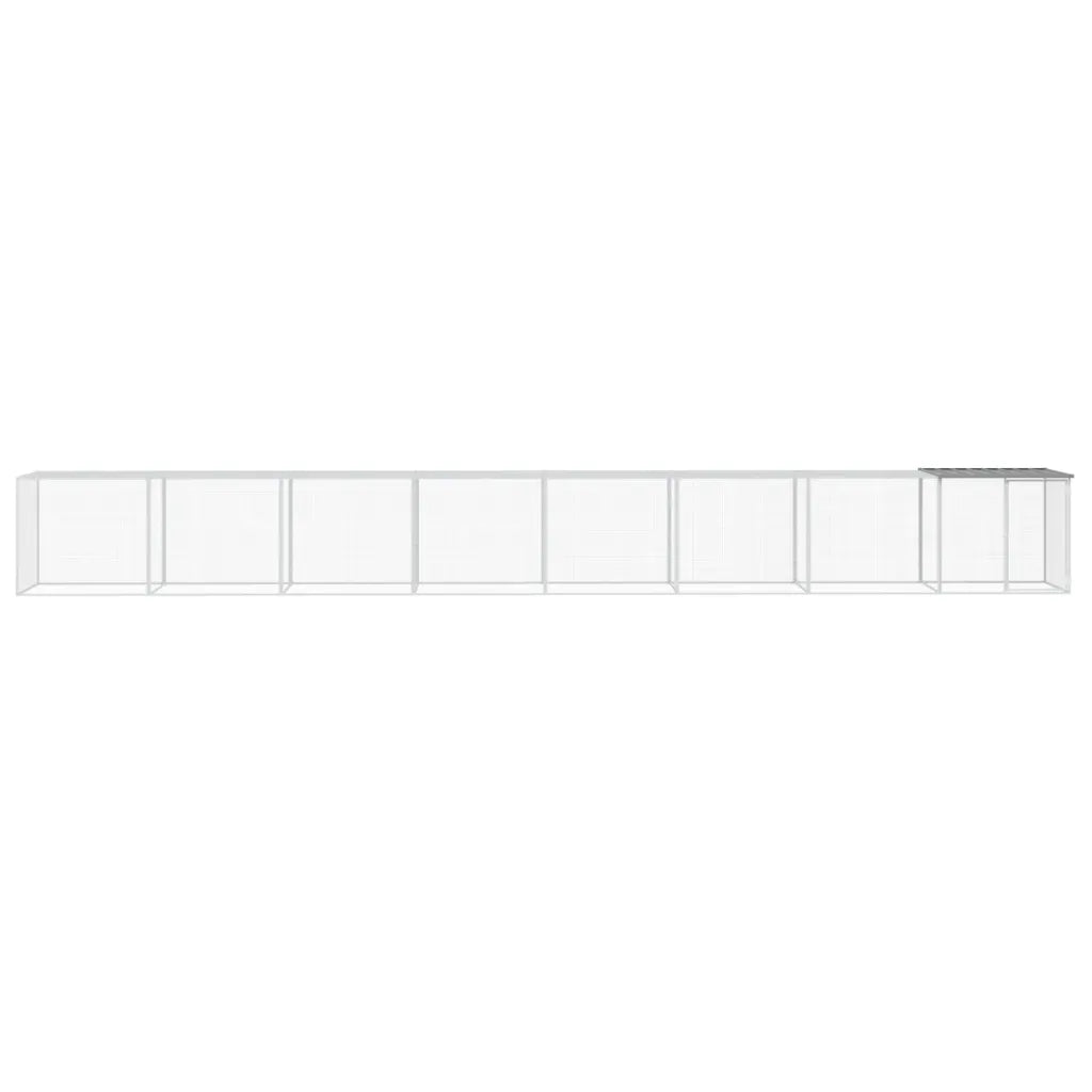 Gabbia per polli con tetto 803x98x90 cm, 7 estensioni 103x98x90