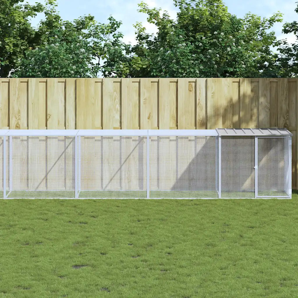 Gabbia per polli con tetto 803x98x90 cm, 7 estensioni 103x98x90
