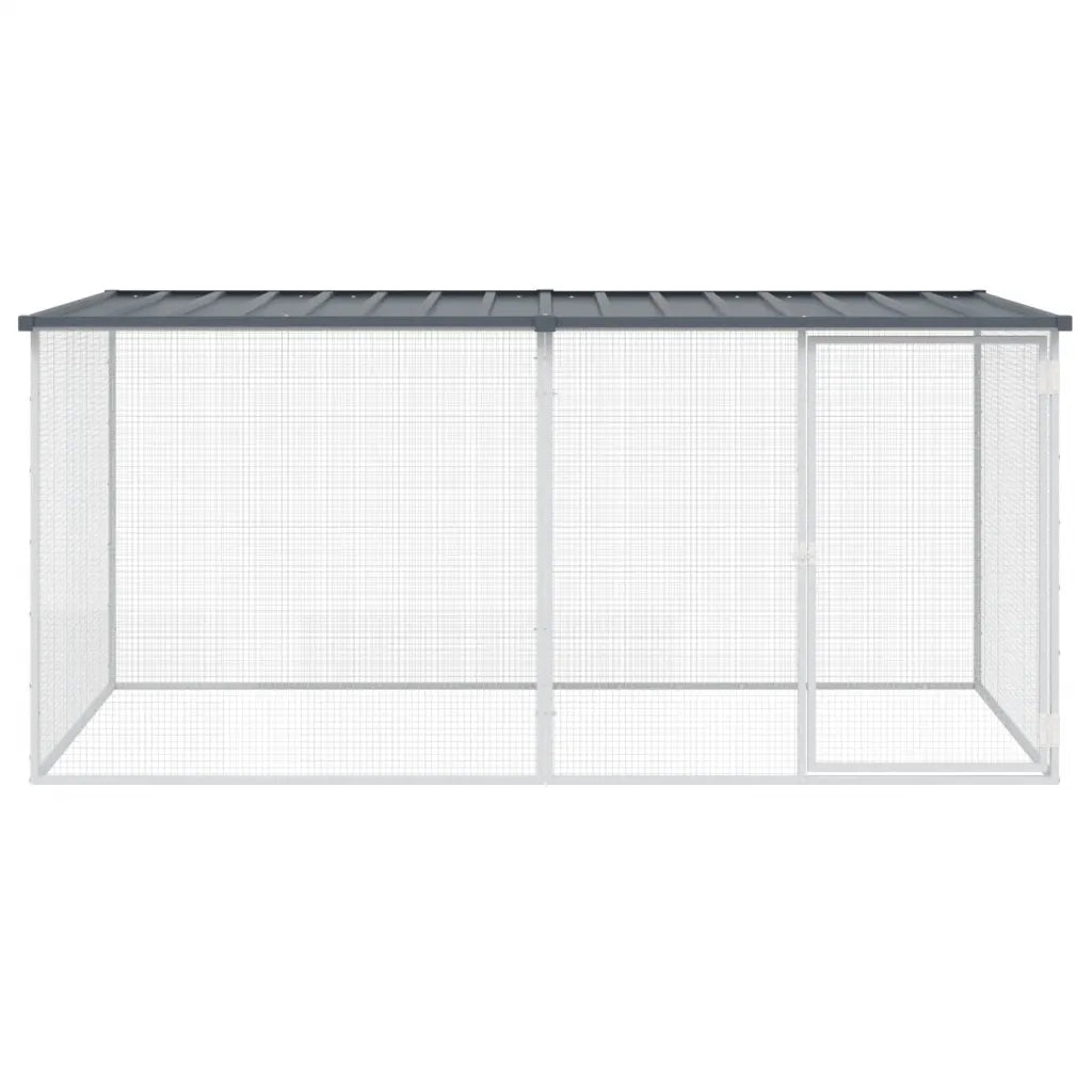 Gabbia per polli con tetto 203x98x90 cm, acciaio zincato