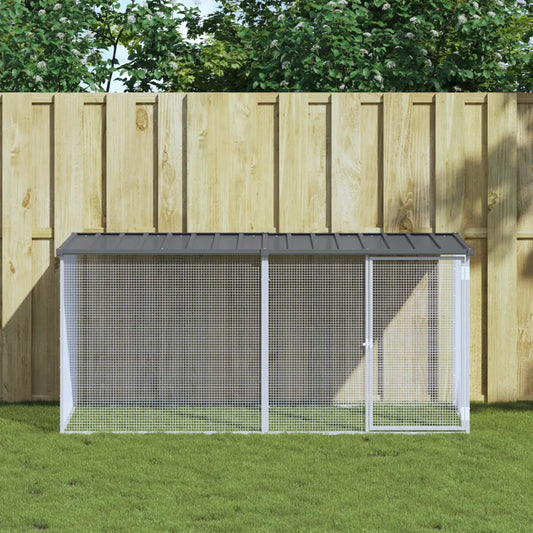 Gabbia per polli con tetto 203x98x90 cm, acciaio zincato