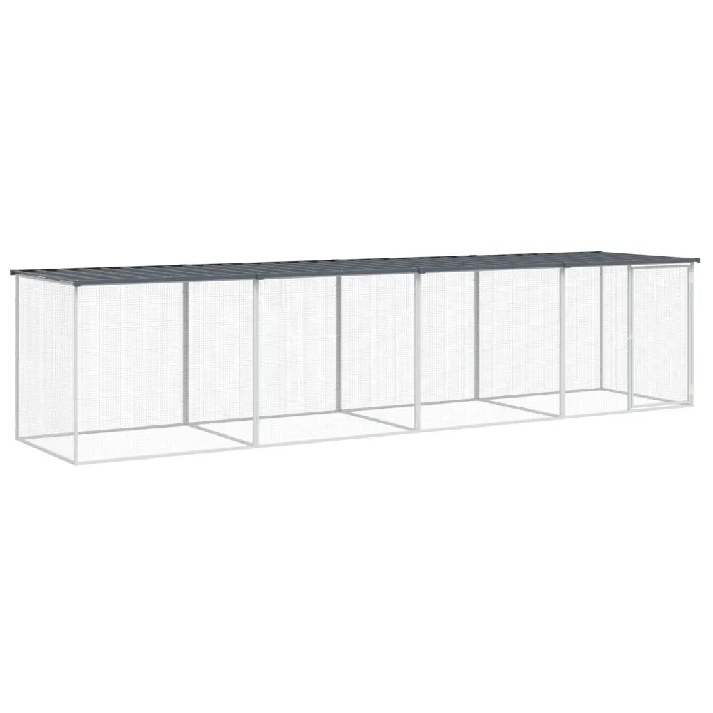 Gabbia per polli con tetto 403x98x90 cm, estensioni 103x98x90