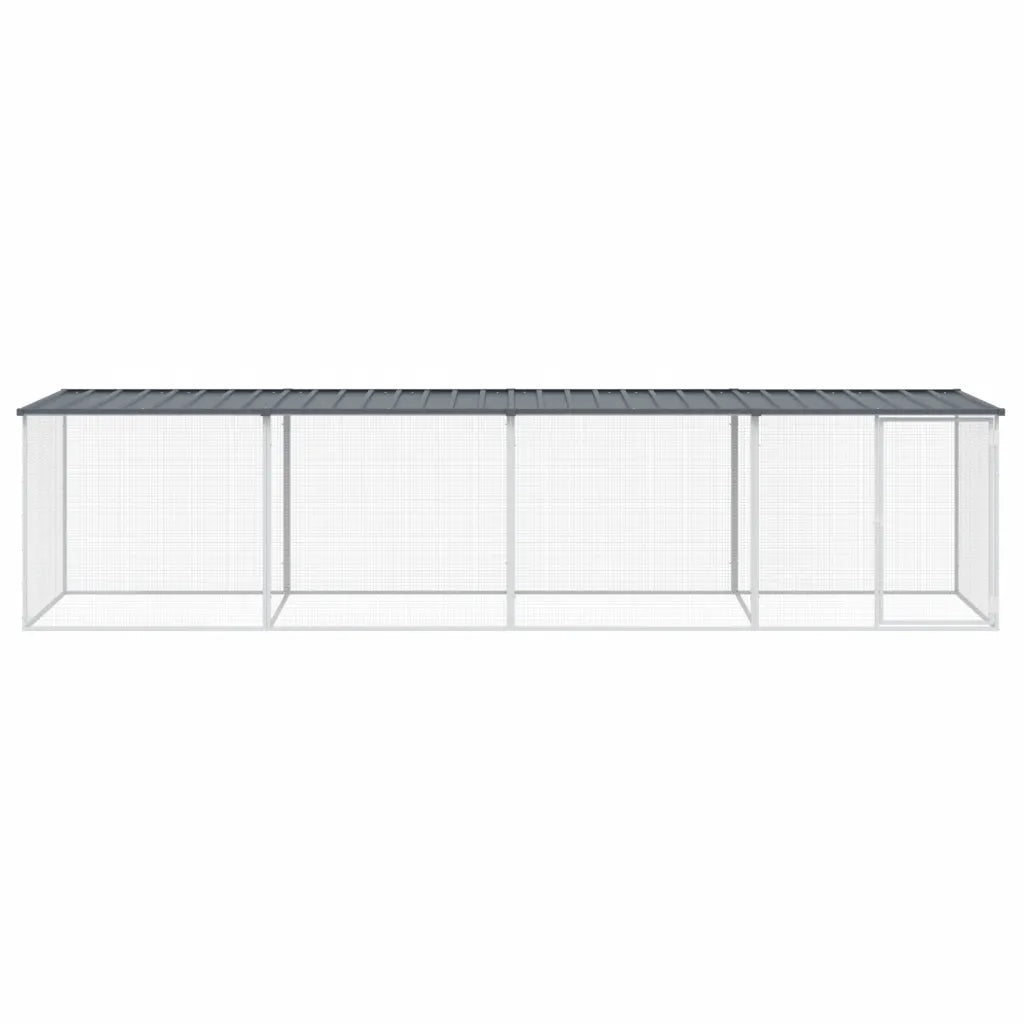 Gabbia per polli con tetto 403x98x90 cm, estensioni 103x98x90