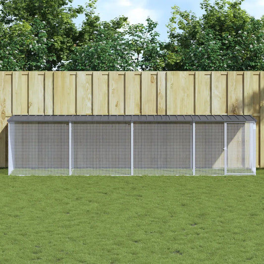 Gabbia per polli con tetto 403x98x90 cm, estensioni 103x98x90