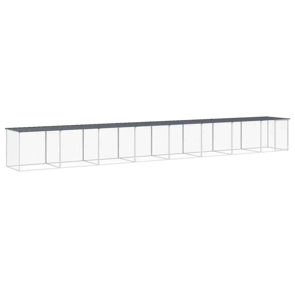 Gabbia per polli con tetto 803x98x90 cm, 7 estensioni 103x98x90
