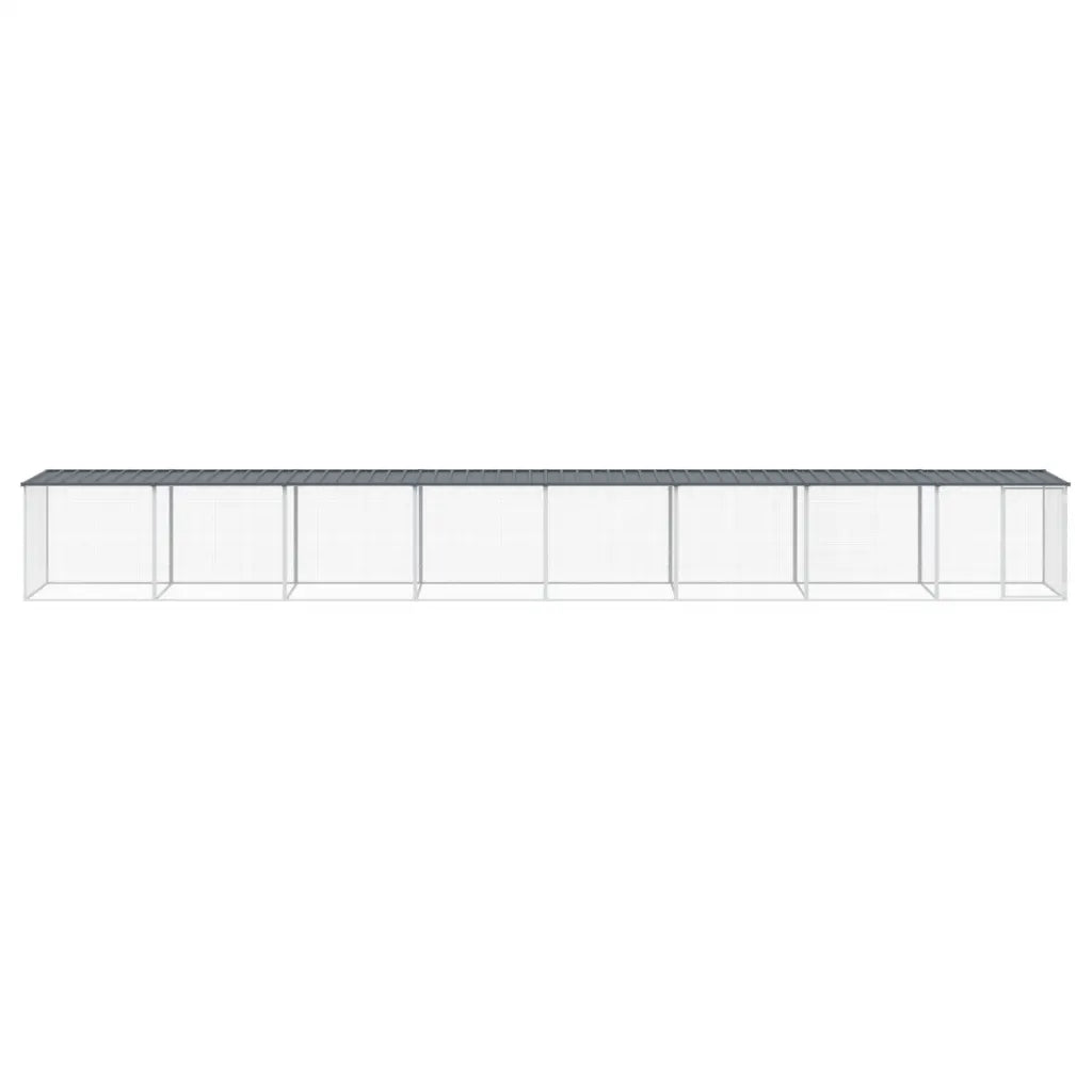Gabbia per polli con tetto 803x98x90 cm, 7 estensioni 103x98x90