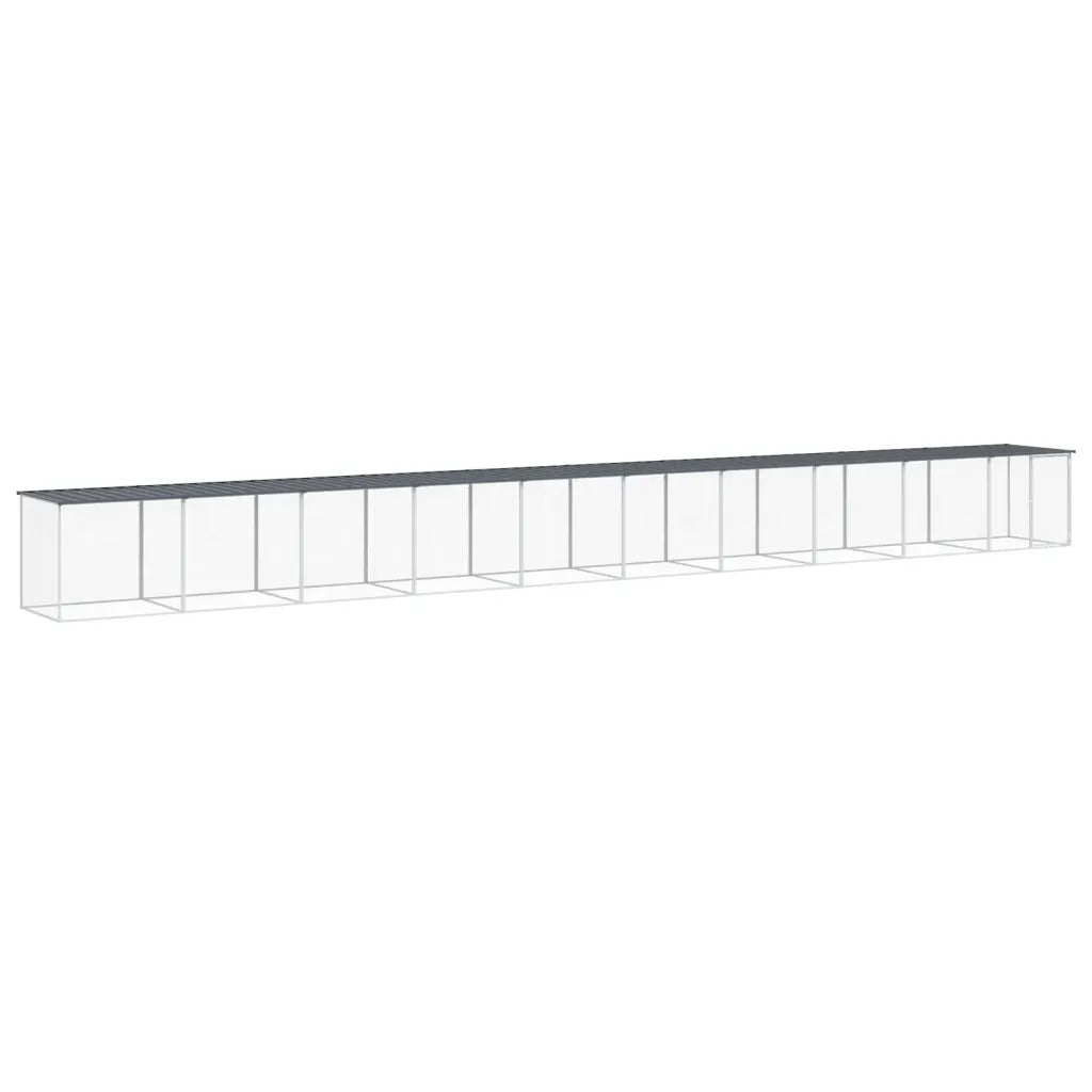 Gabbia per polli con tetto 1003x98x90 cm in acciaio zincato