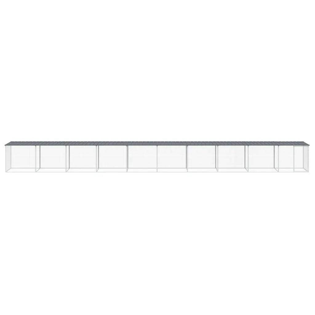 Gabbia per polli con tetto 1003x98x90 cm in acciaio zincato