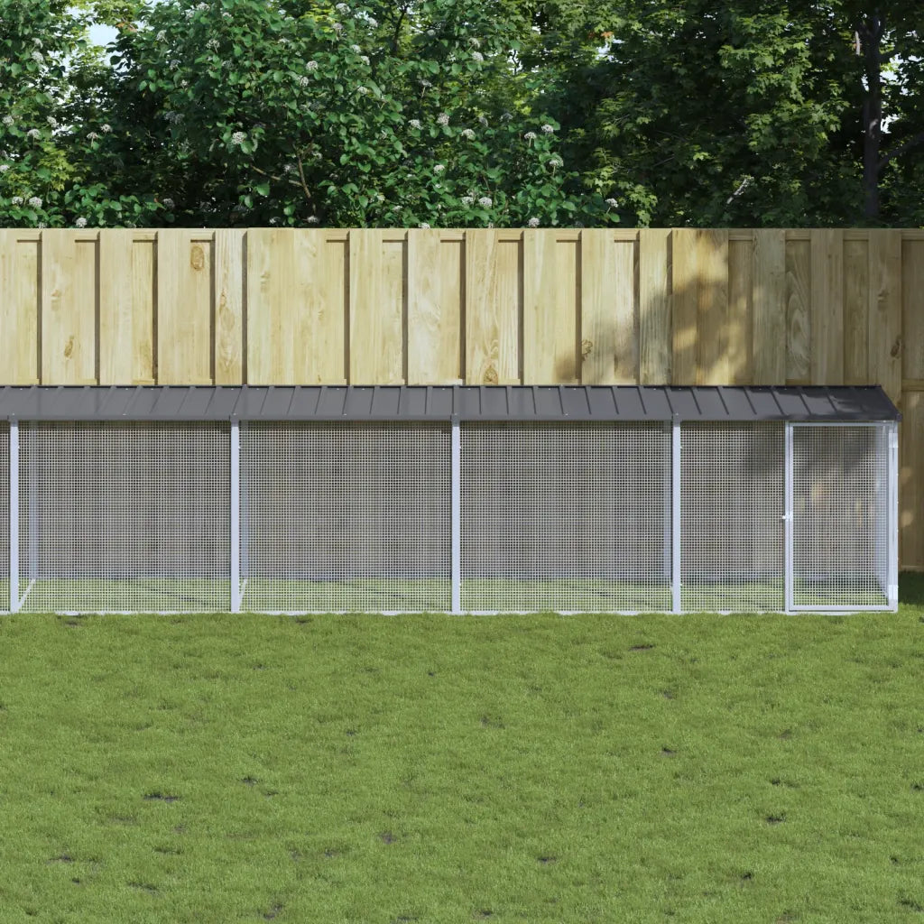 Gabbia per polli con tetto 1003x98x90 cm in acciaio zincato