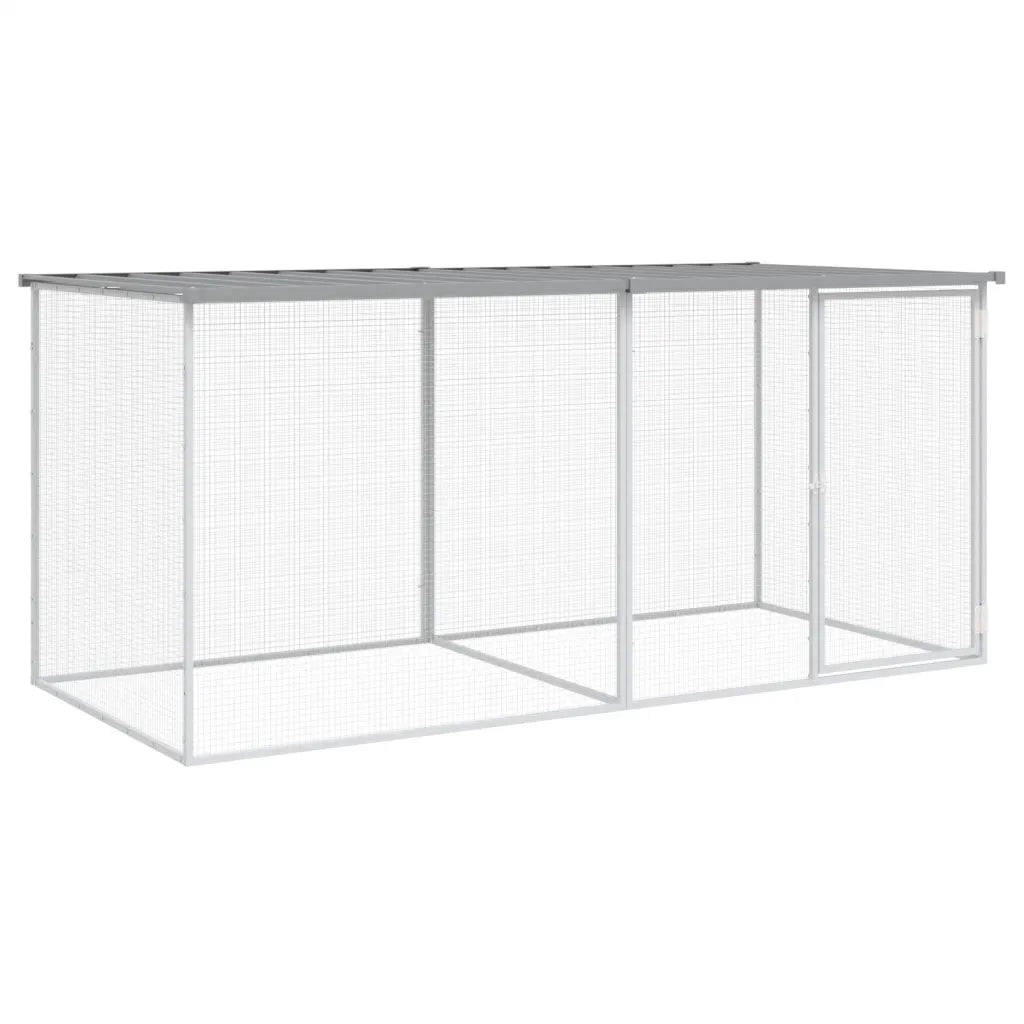 Gabbia per polli con tetto 203x98x90 cm, acciaio zincato ampliabile