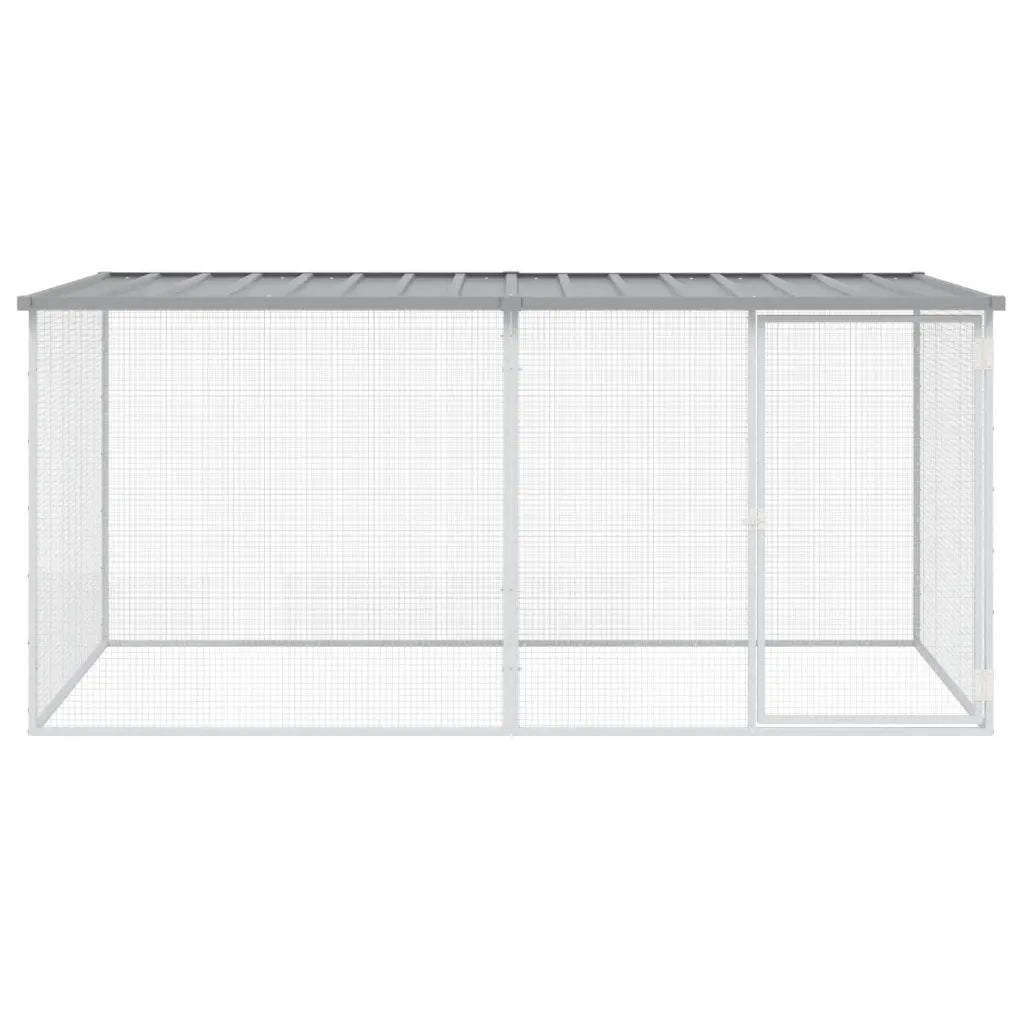 Gabbia per polli con tetto 203x98x90 cm, acciaio zincato ampliabile