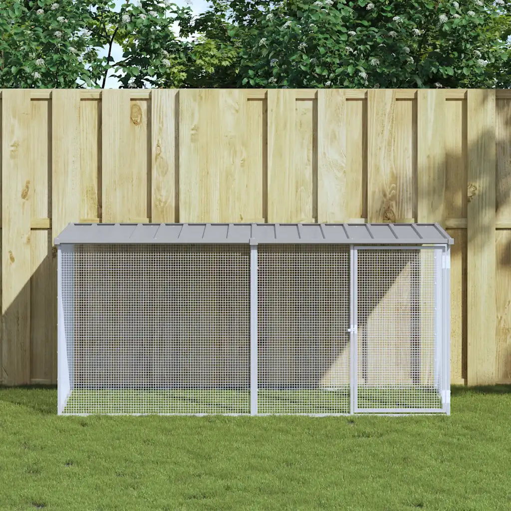 Gabbia per polli con tetto 203x98x90 cm, acciaio zincato ampliabile