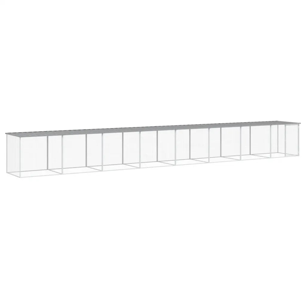 Gabbia per polli con tetto 803x98x90 cm, 7 estensioni 100x90x90