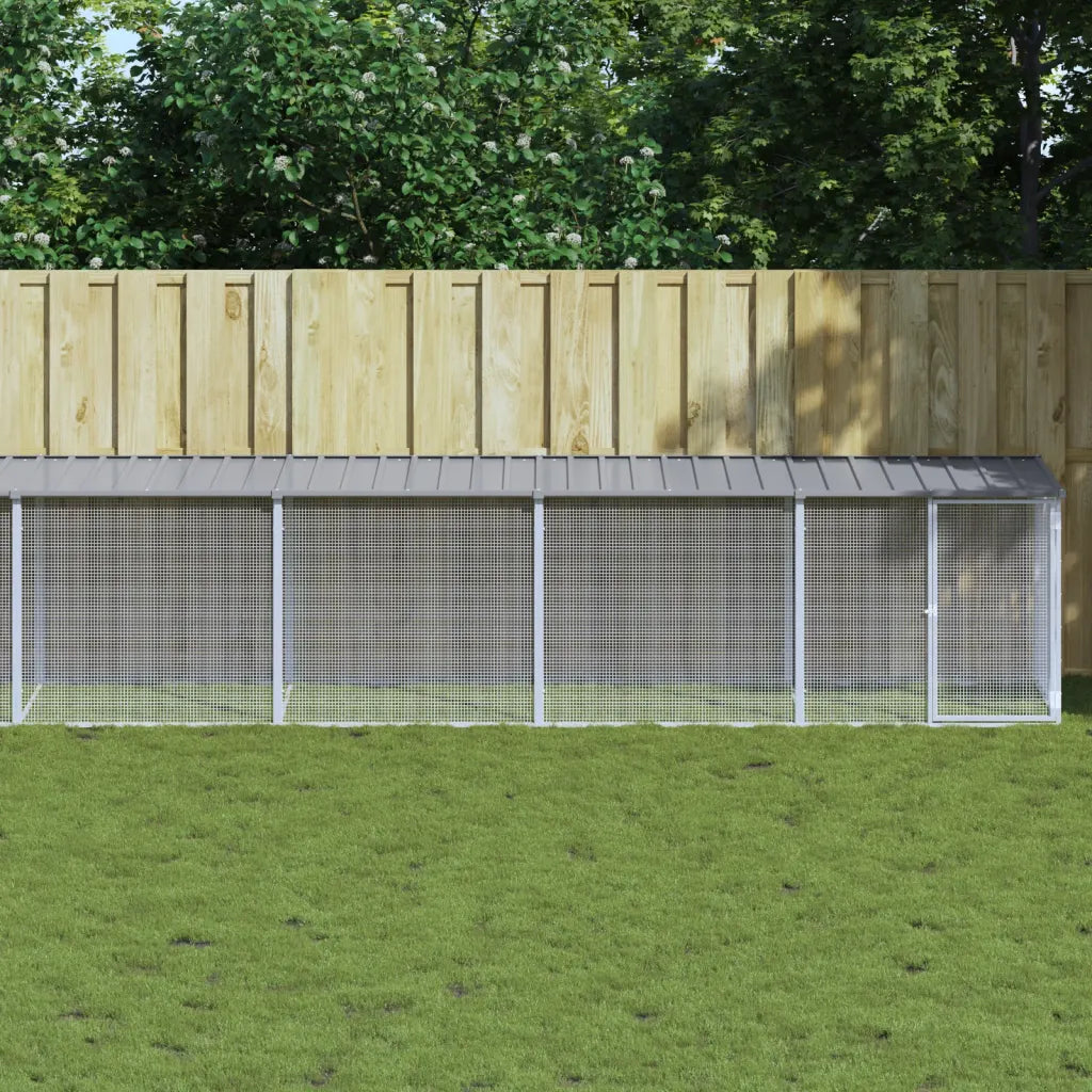Gabbia per polli con tetto 803x98x90 cm, 7 estensioni 100x90x90