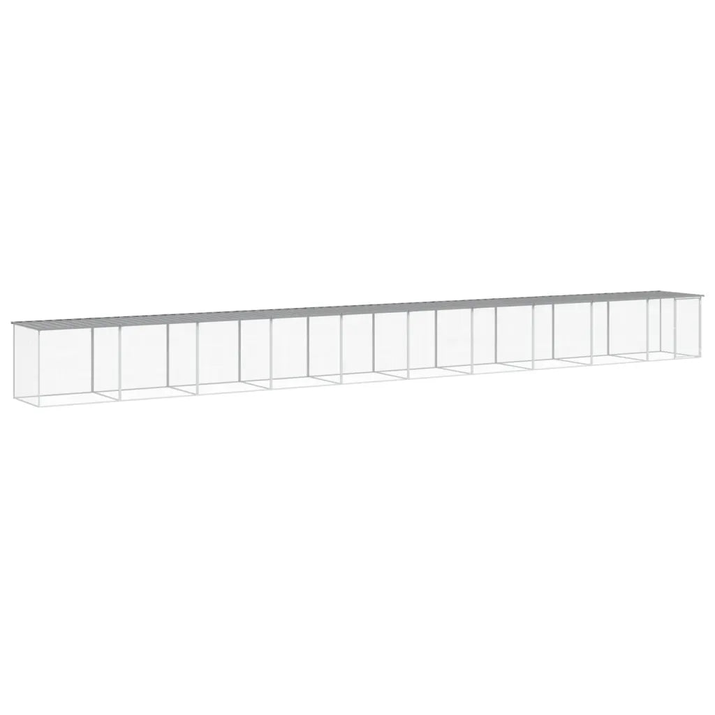 Gabbia per polli con tetto 1003x98x90 cm in acciaio zincato