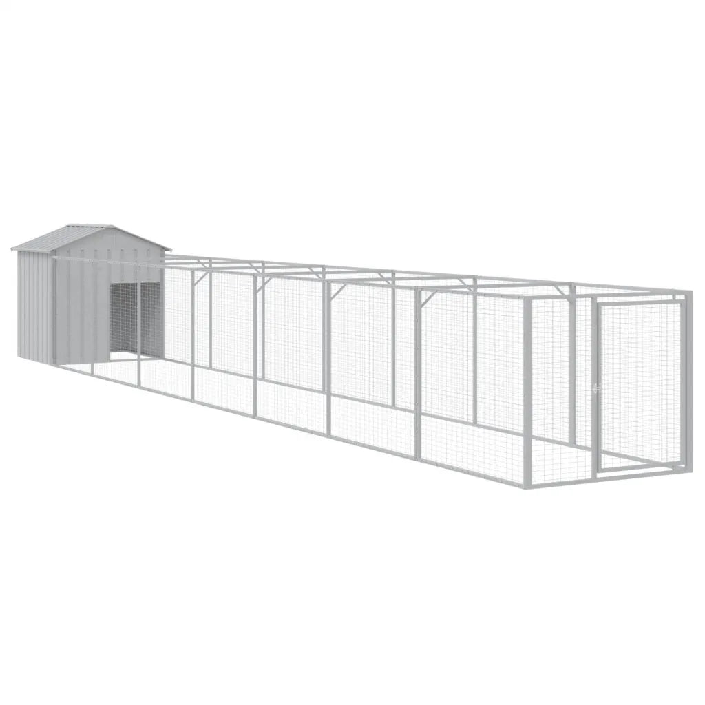 Pollaio con area corsa 117x813x123 cm acciaio zincato