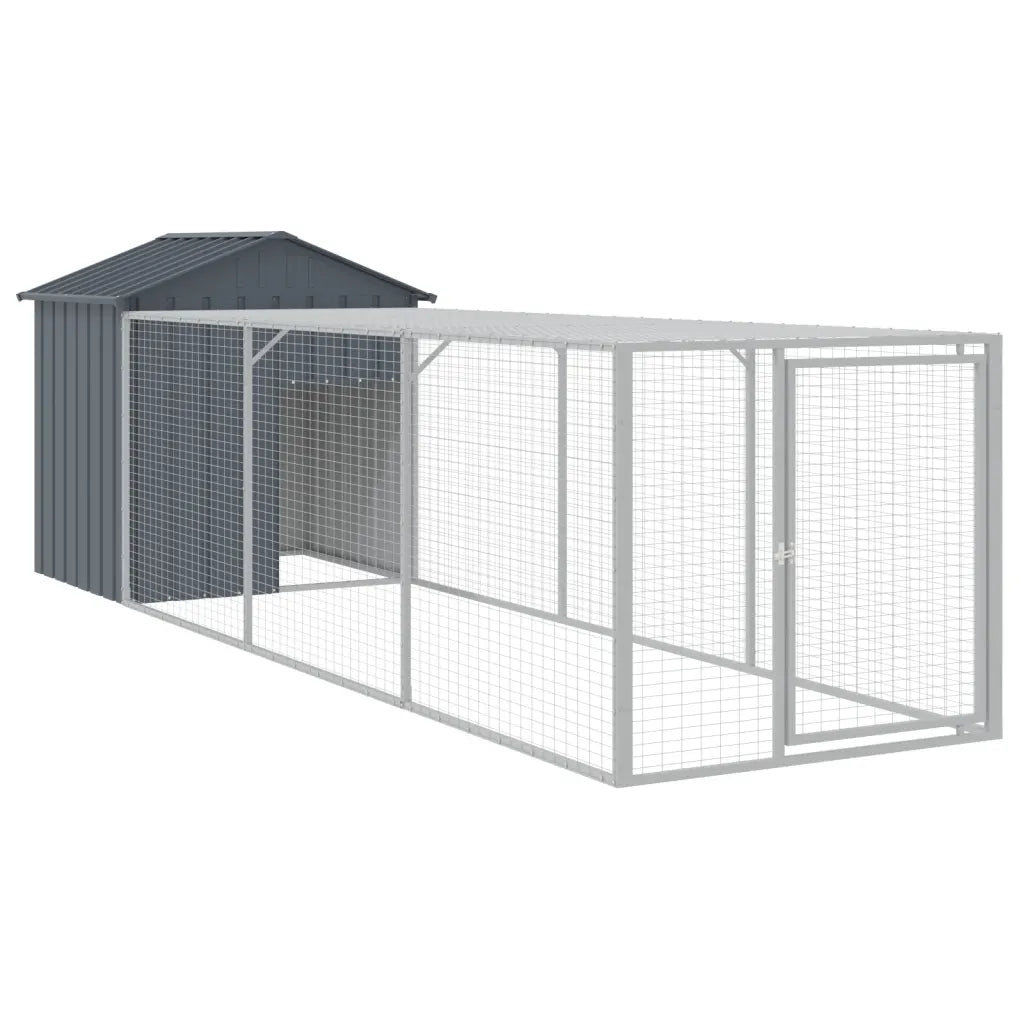 Pollaio con area corsa 117x405x123 cm acciaio zincato
