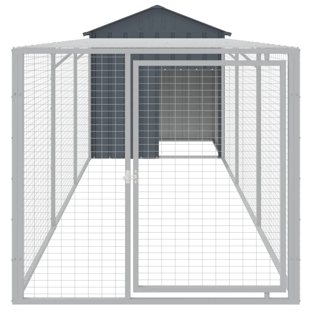 Pollaio con area corsa 117x405x123 cm acciaio zincato