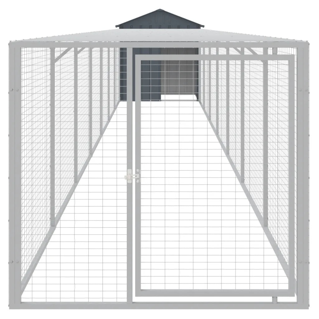 Pollaio con area corsa 117x813x123 cm acciaio zincato