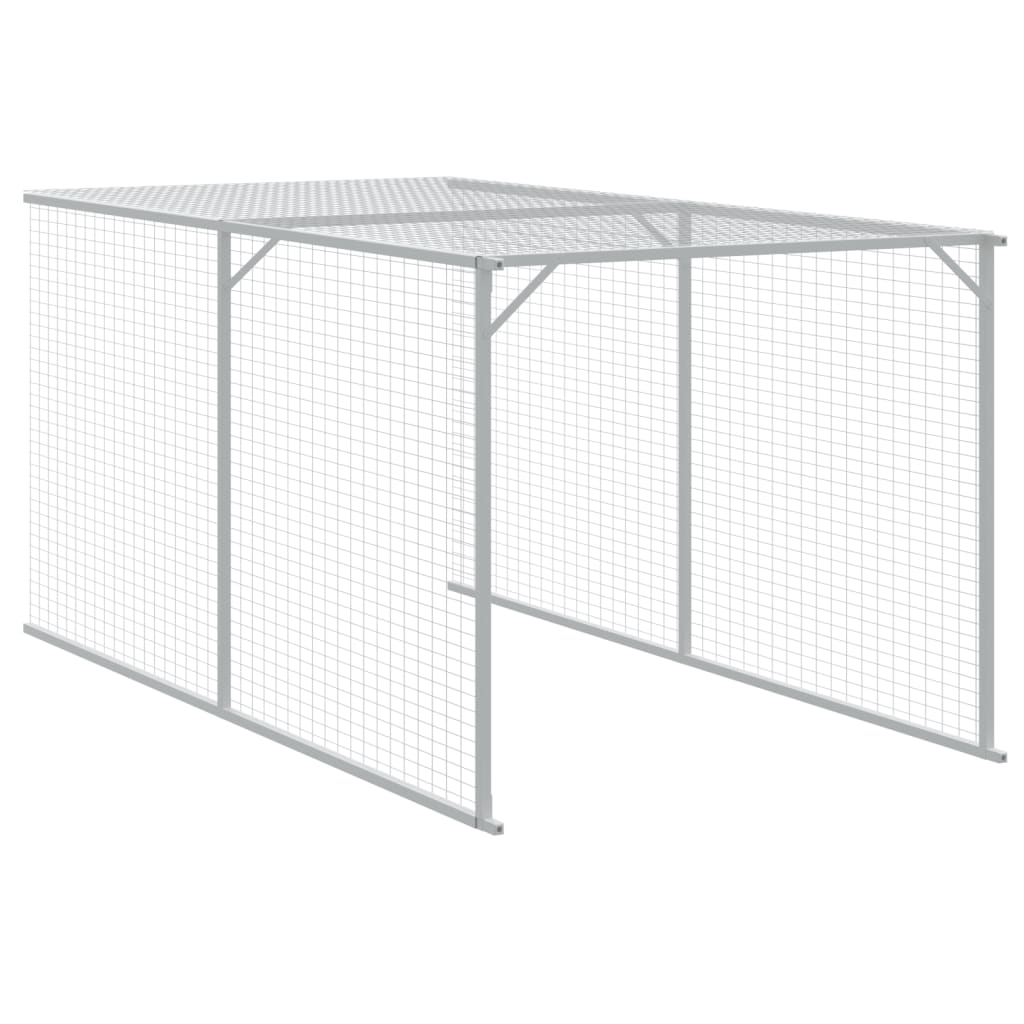 Pollaio Area Corsa Grigio Chiaro 117x1221x123cm Acciaio Zincato