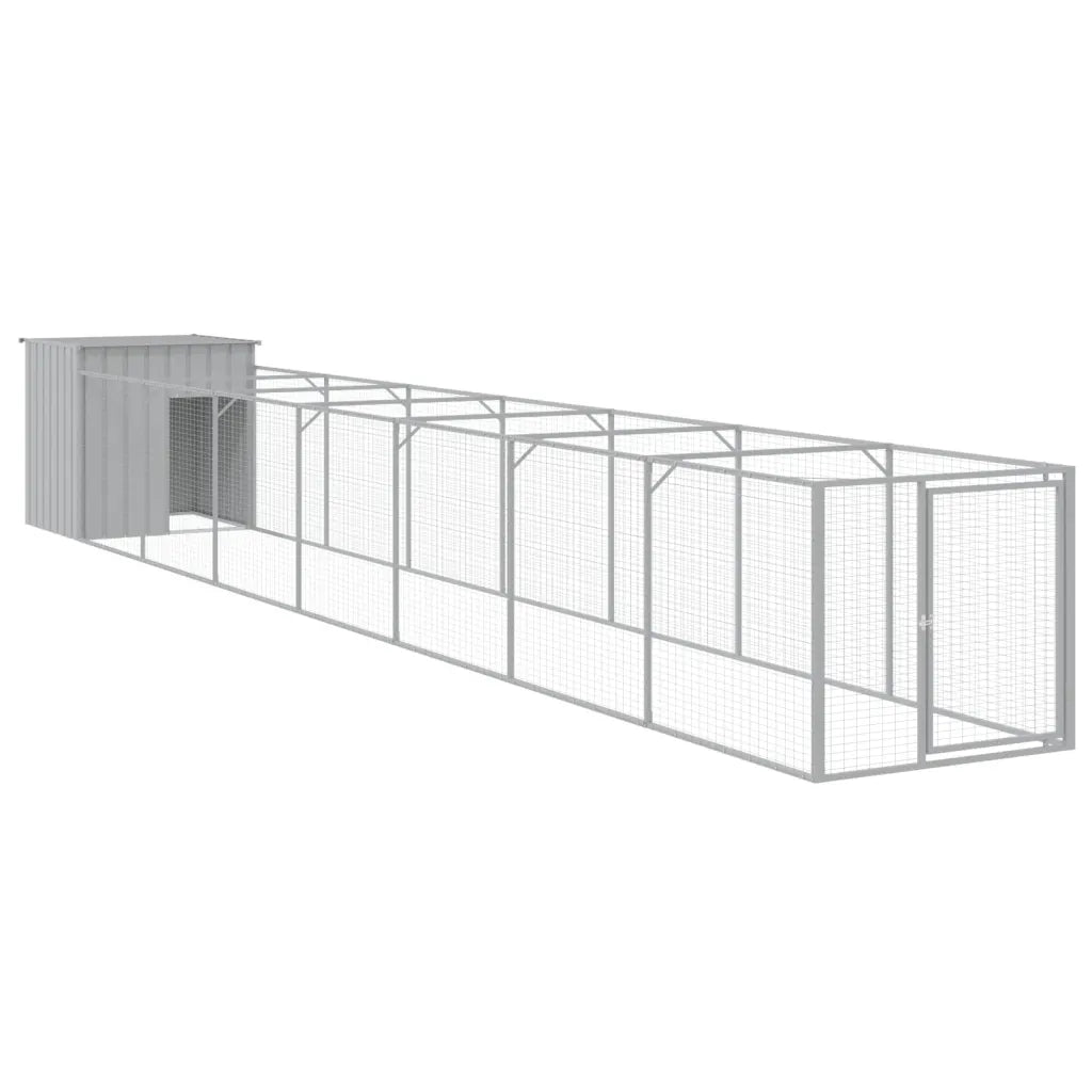 Pollaio con area corsa 110x813x110 cm in acciaio zincato