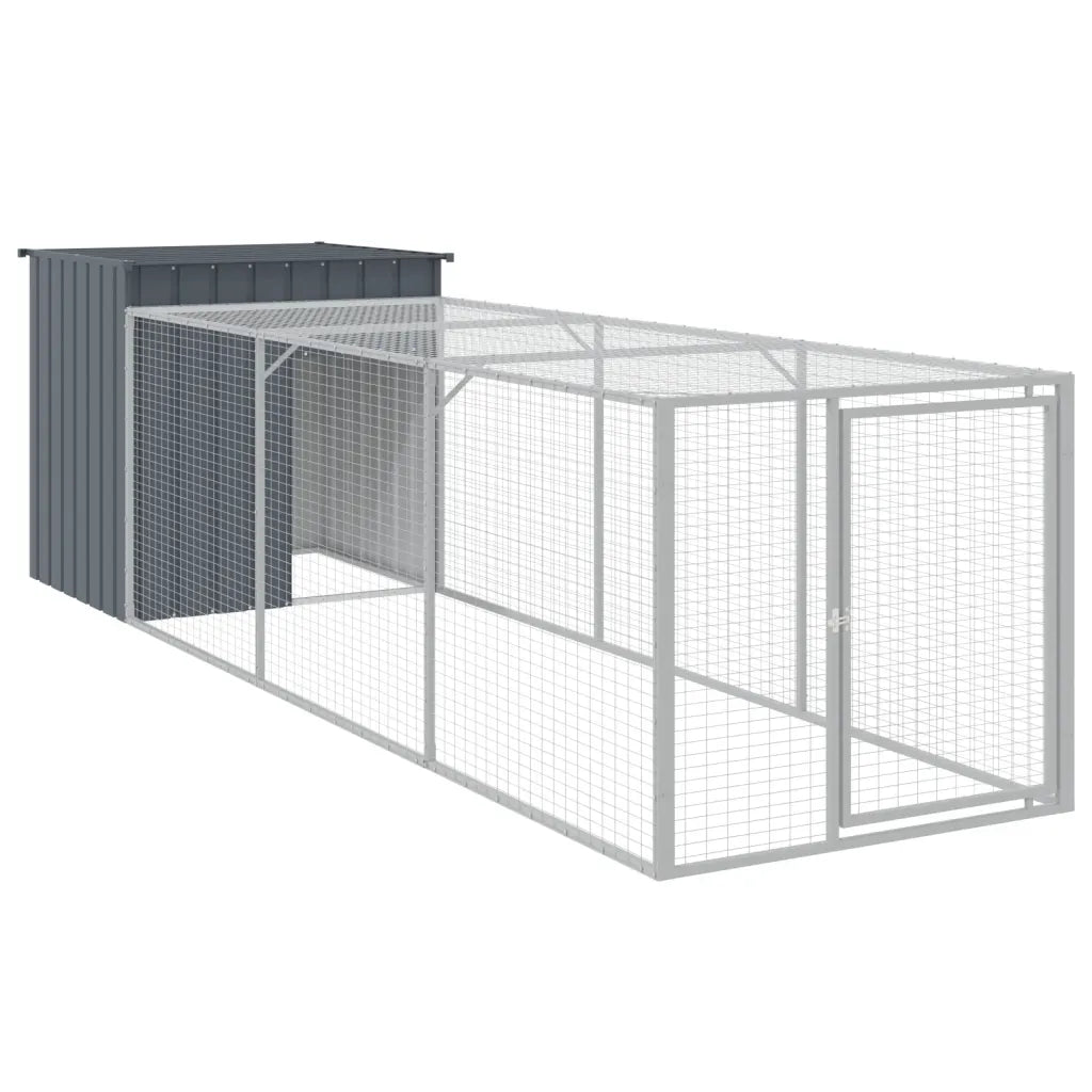 Pollaio con area corsa 110x405x110 cm acciaio zincato