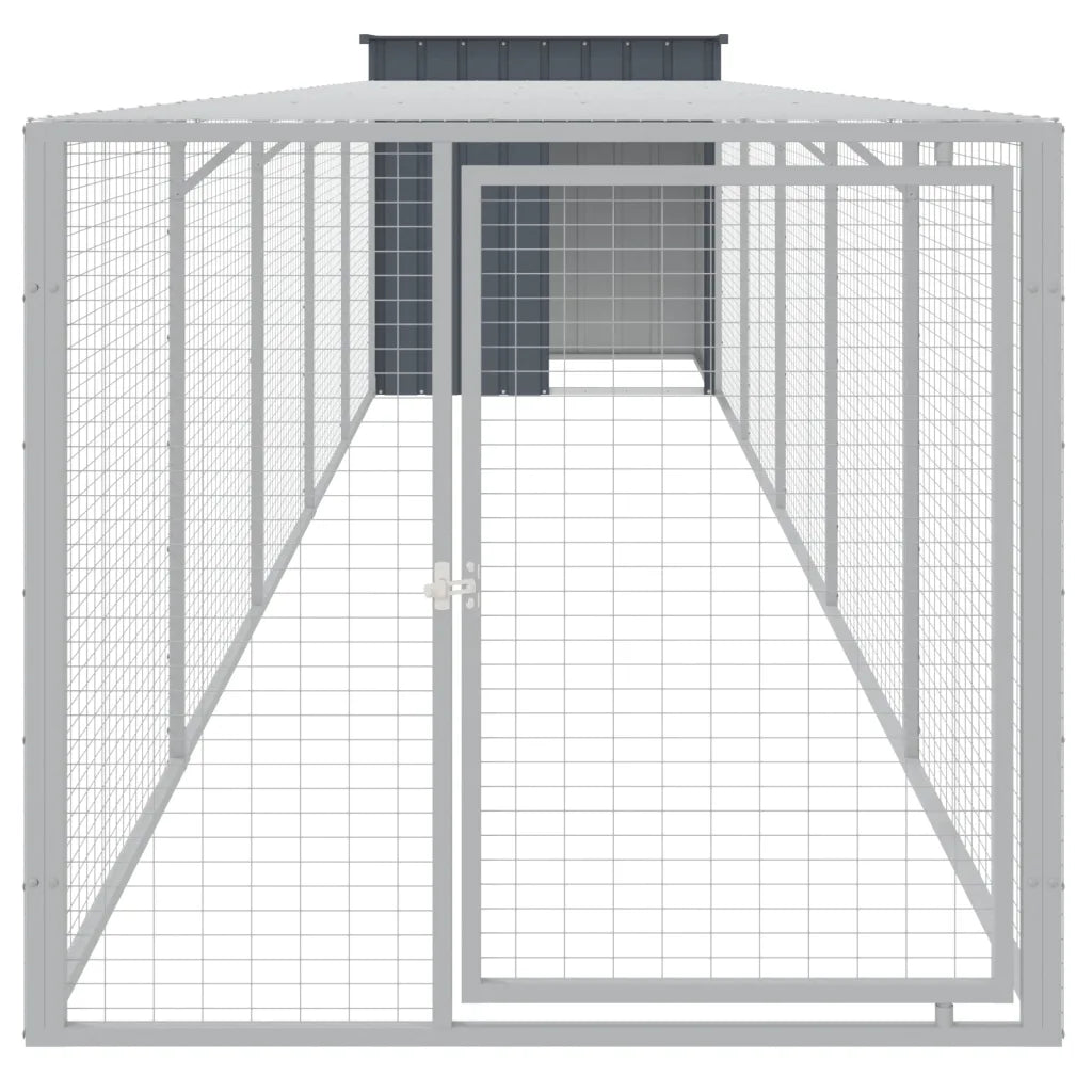 Pollaio con area corsa 110x609x110 cm in acciaio zincato