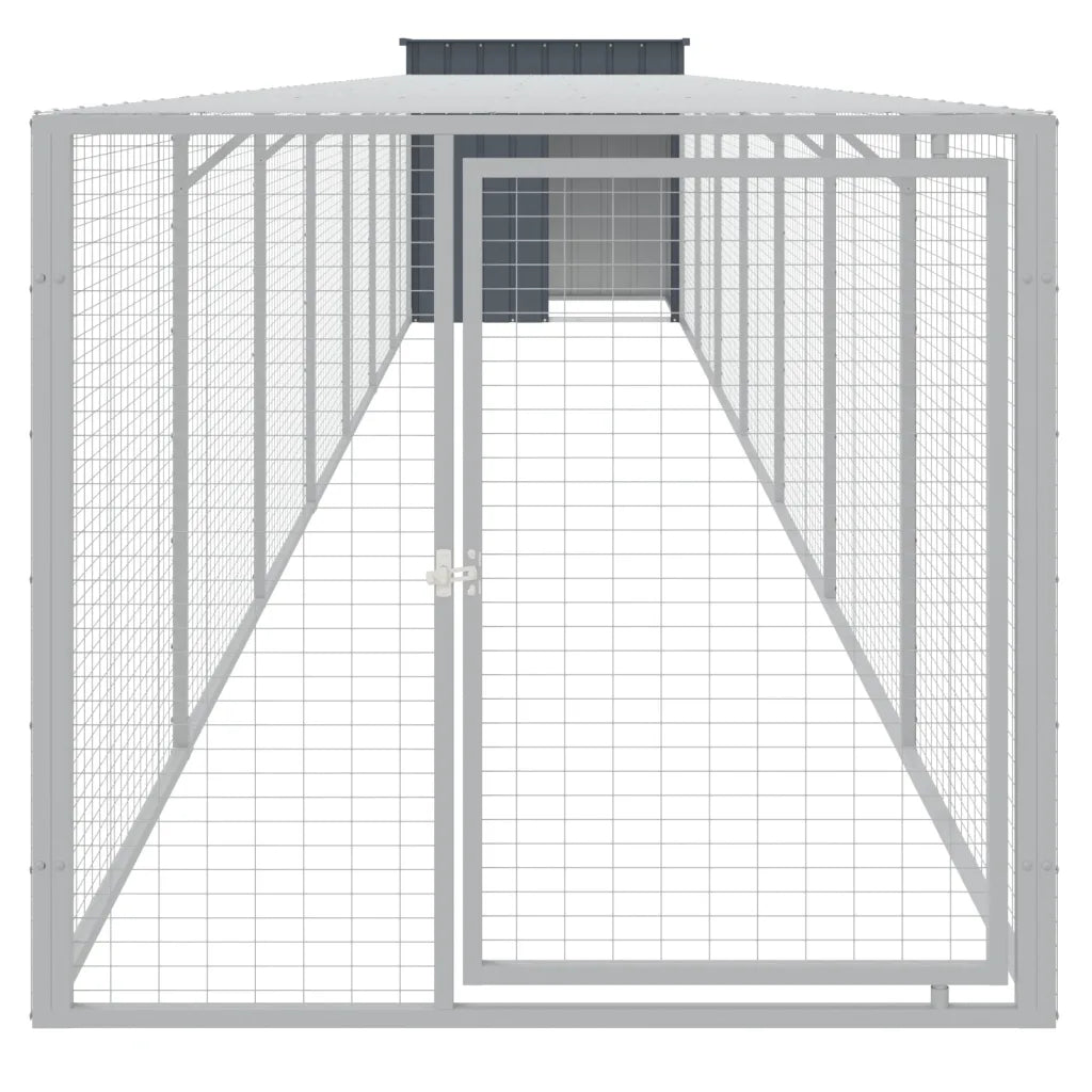 Pollaio con area corsa 110x813x110 cm in acciaio zincato
