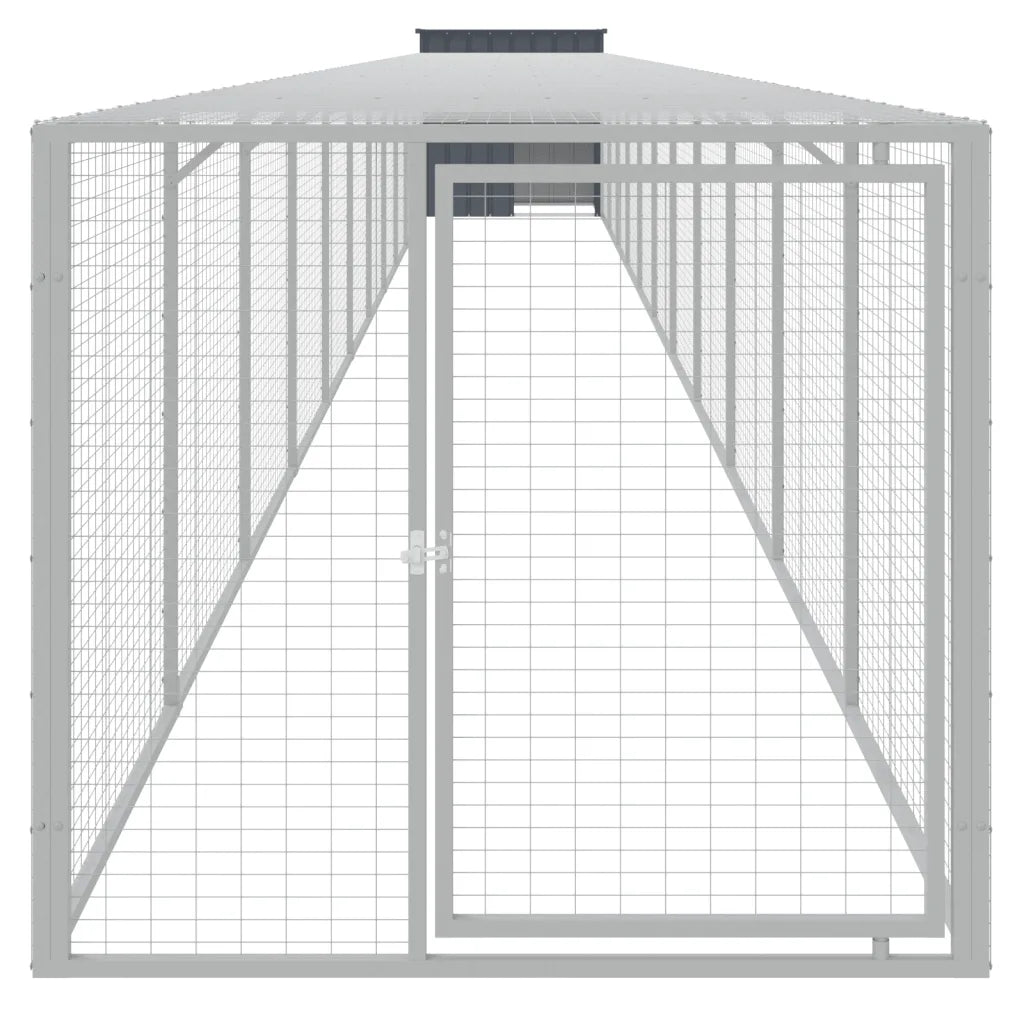 Pollaio con area corsa 110x1221x110 cm acciaio zincato