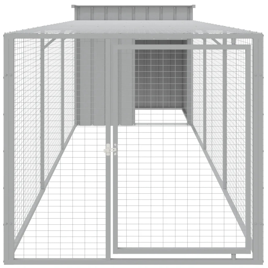 Pollaio con area corsa 110x405x110 cm acciaio zincato