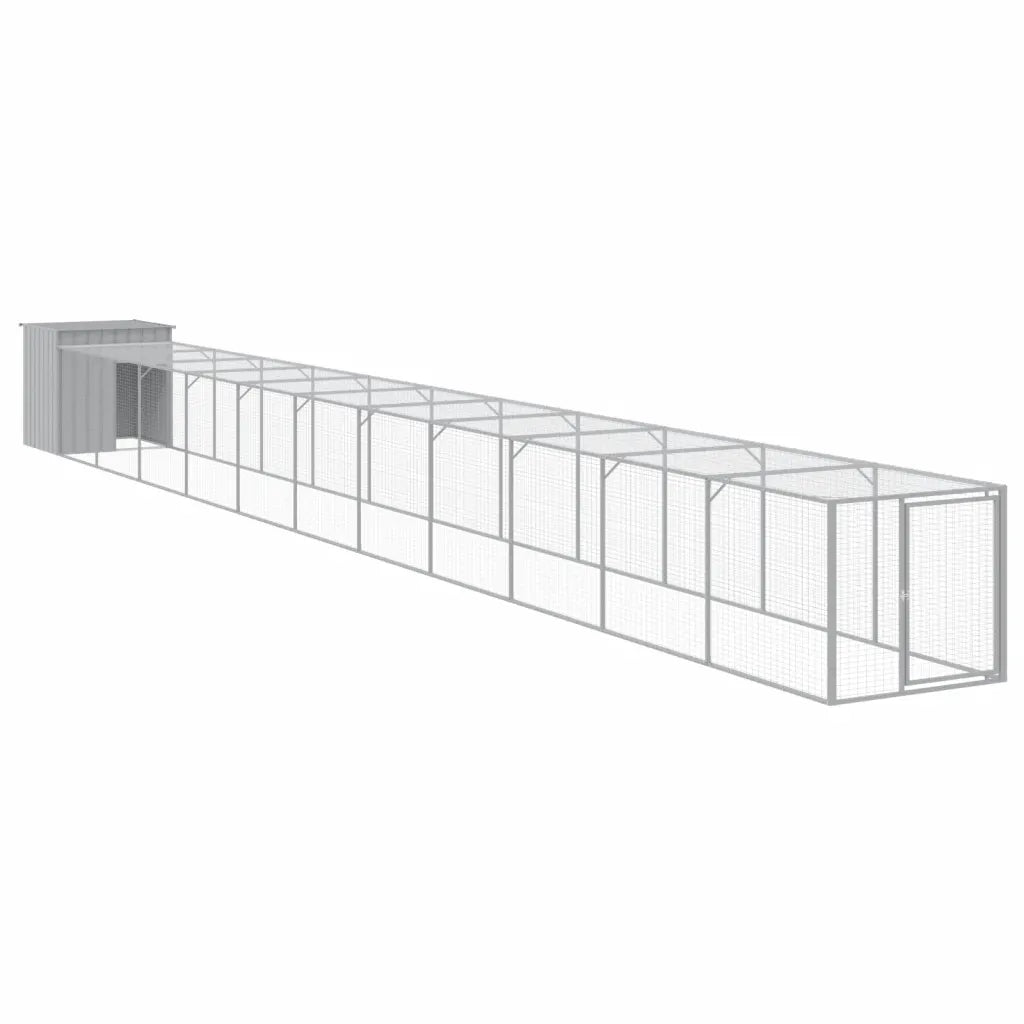 Pollaio con area corsa 110x1221x110 cm acciaio zincato