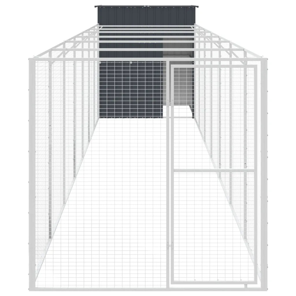Casetta per cani con corsa 165x863x181 cm in acciaio zincato