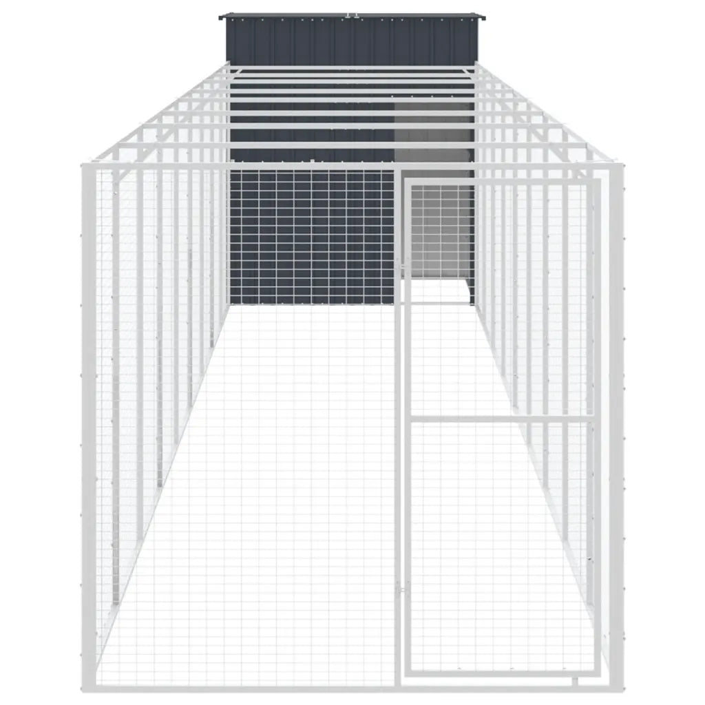 Casetta per cani con corsa 165x1067x181 cm in acciaio zincato