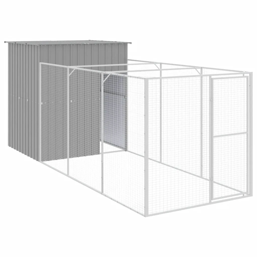 Pollaio con area corsa 165x455x181 cm acciaio zincato