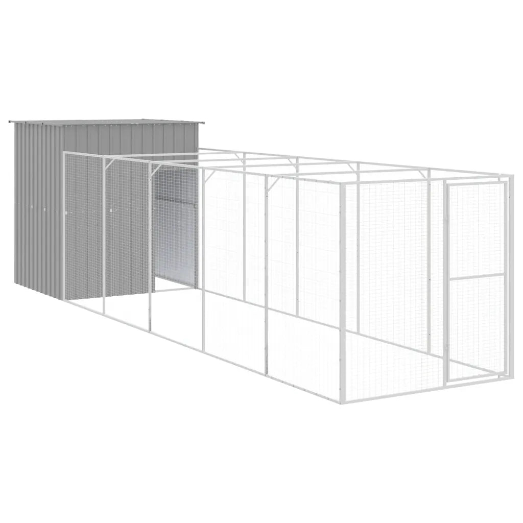 Pollaio con area corsa 165x659x181 cm in acciaio zincato
