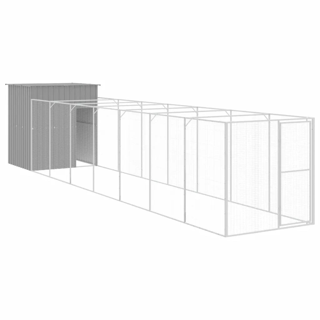 Pollaio con area corsa 165x863x181 cm in acciaio zincato