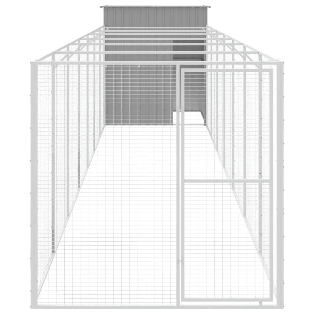 Pollaio con area corsa 165x863x181 cm in acciaio zincato