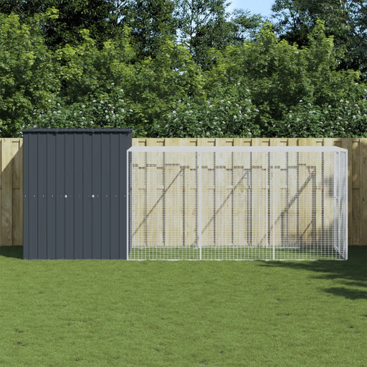 Pollaio con area corsa 165x455x181 cm acciaio zincato