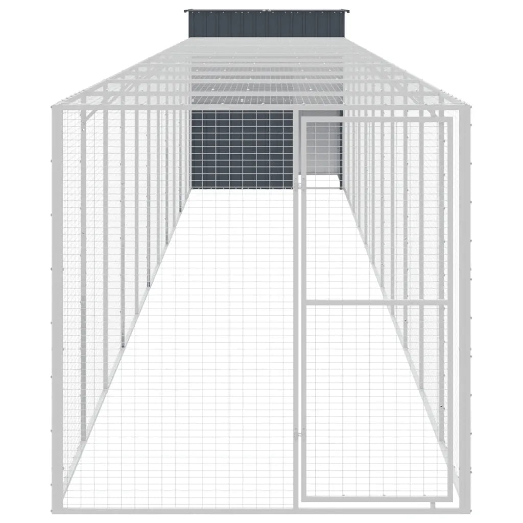Pollaio con area corsa 165x1271x181 cm acciaio zincato