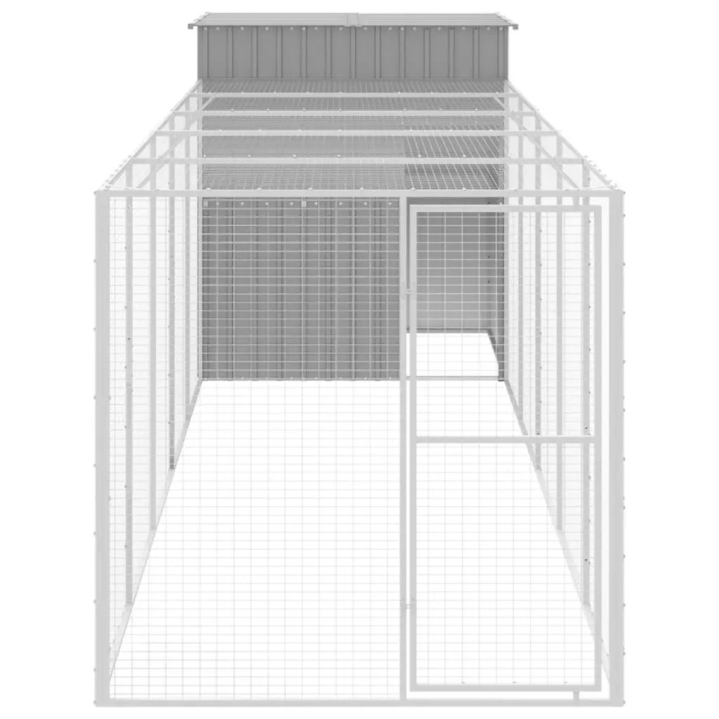 Casetta per cani con corsa 165x659x181 cm in acciaio zincato