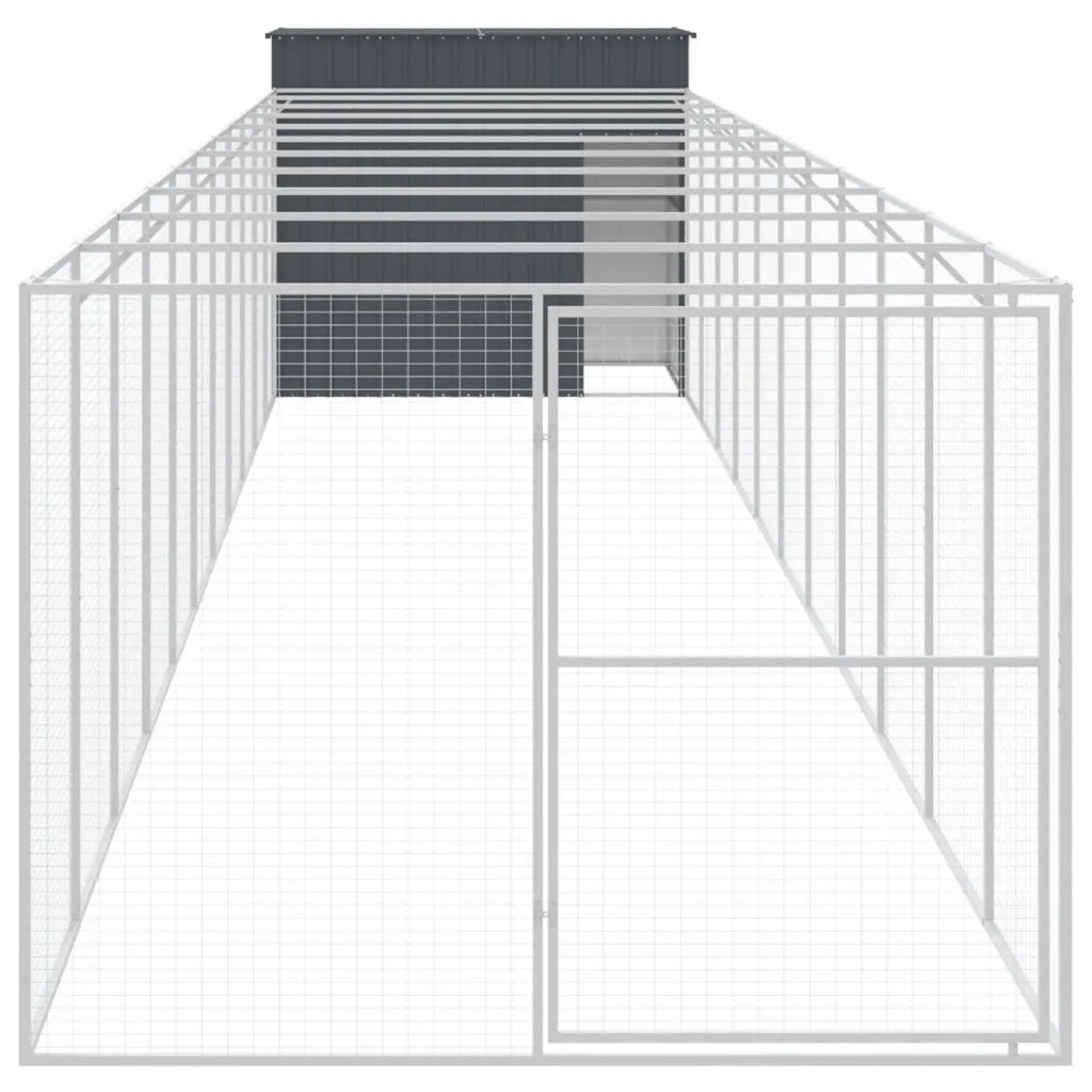 Casetta per cani con corsa 214x1273x181 cm acciaio zincato