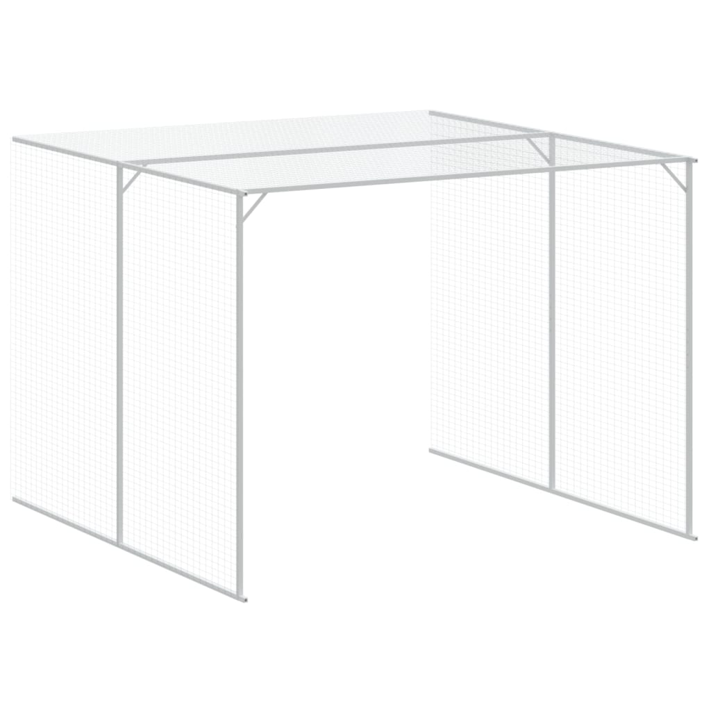 Casetta Cani con Corsa Antracite 214x1069x181cm Acciaio Zincato