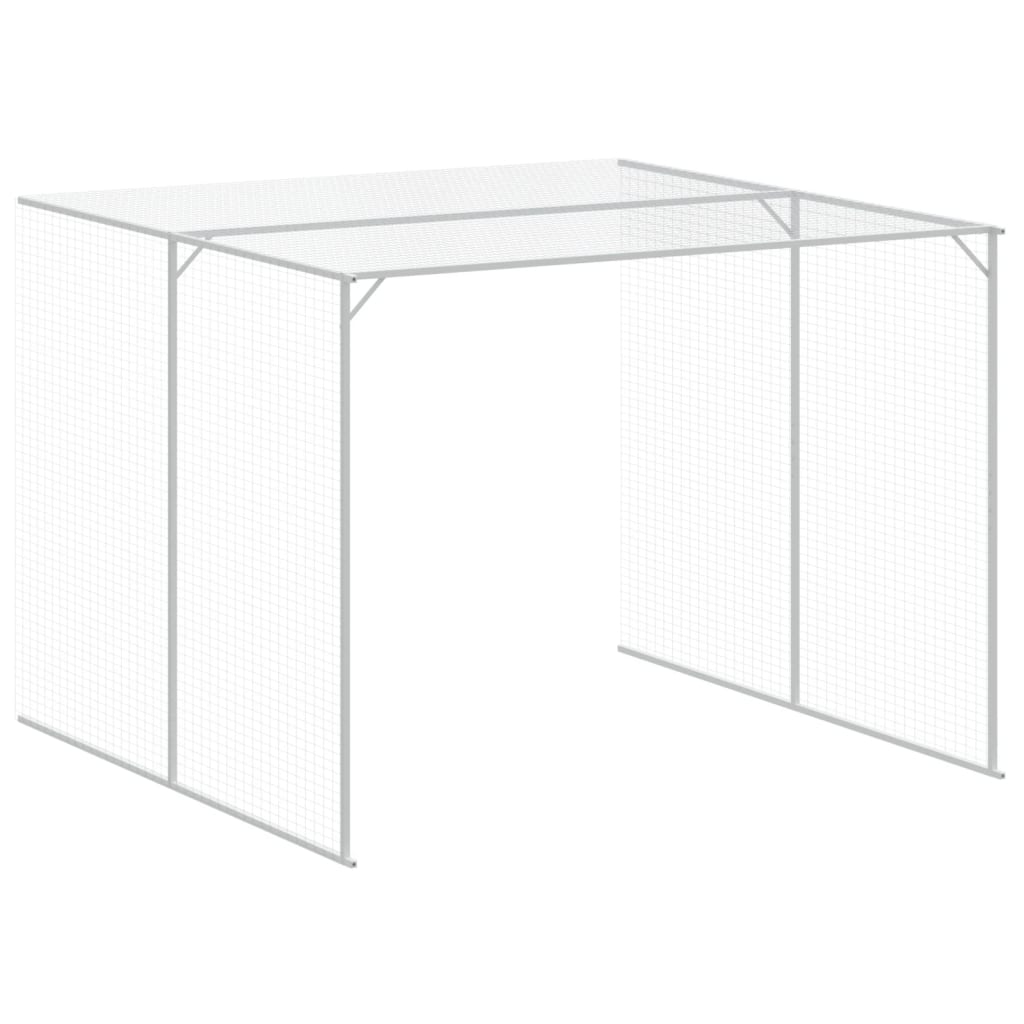 Casetta Cani con Corsa Antracite 214x1273x181cm Acciaio Zincato