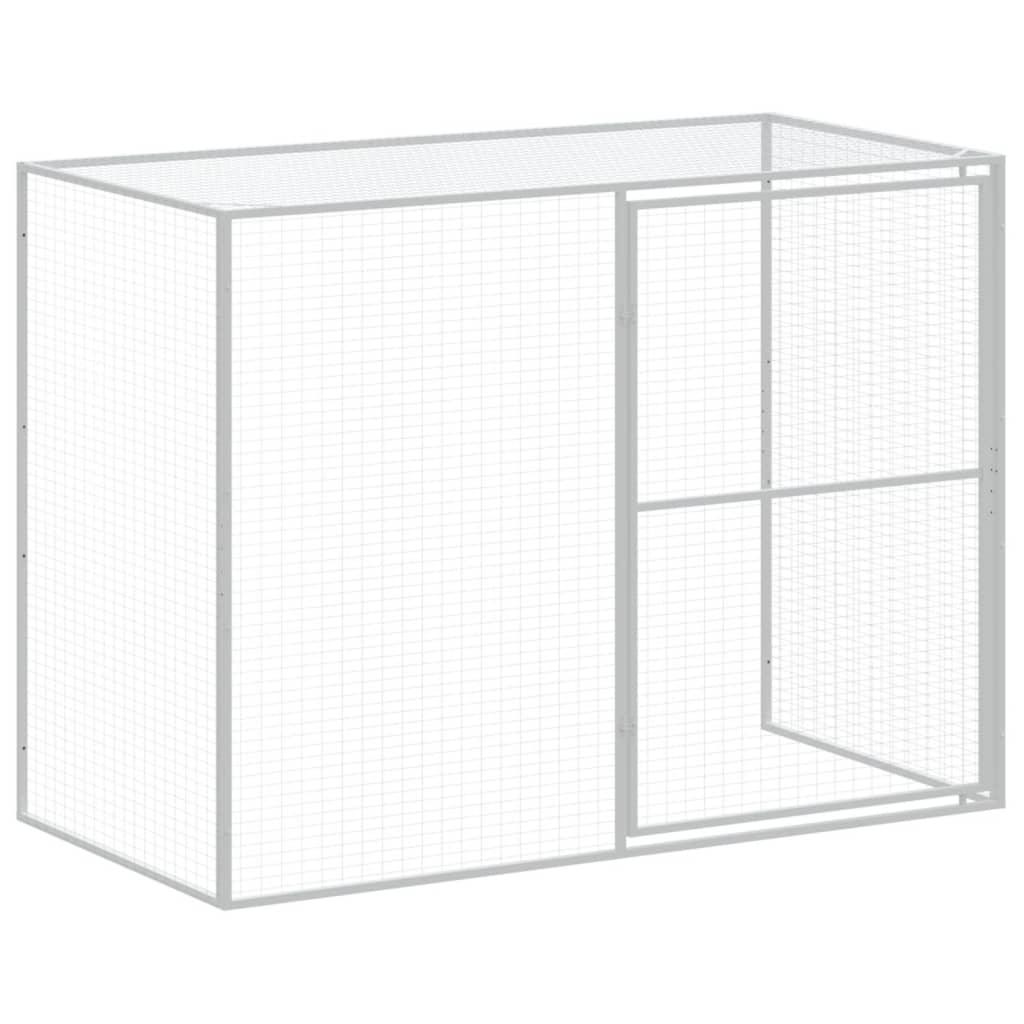 Casetta Cani con Corsa Antracite 214x1273x181cm Acciaio Zincato