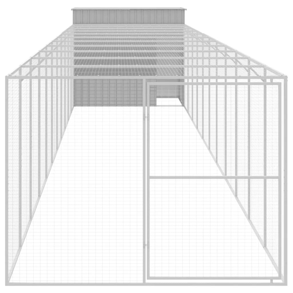 Casetta per cani con corsa 214x1273x181 cm acciaio zincato