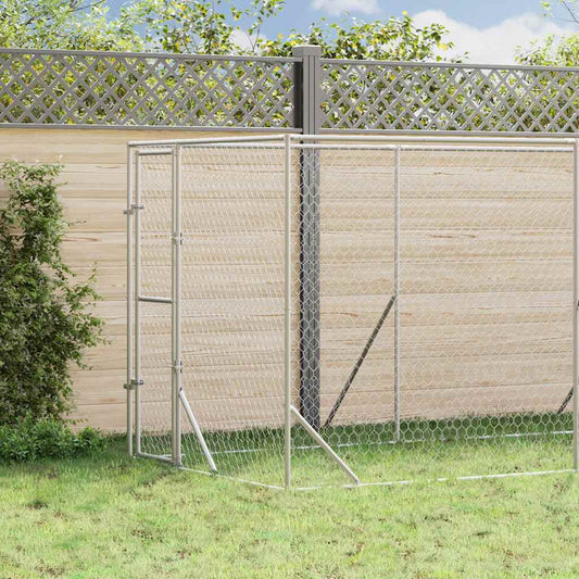 Cuccia per Cani da Esterno Argento 2x10x2 m Acciaio Zincato