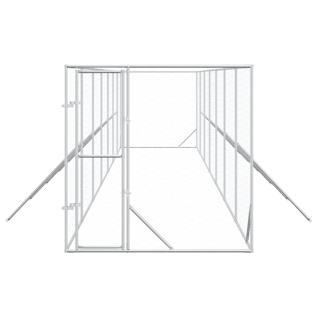 Cuccia per Cani da Esterno Argento 2x14x2 m Acciaio Zincato