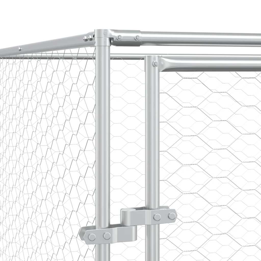 Cuccia per Cani da Esterno Argento 2x14x2 m Acciaio Zincato