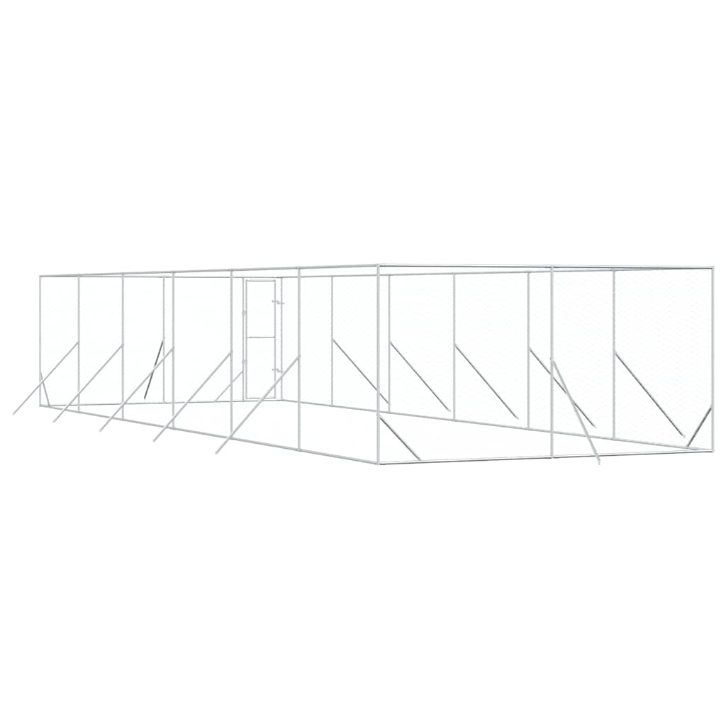 Cuccia per Cani da Esterno Argento 4x12x2 m in Acciaio Zincato